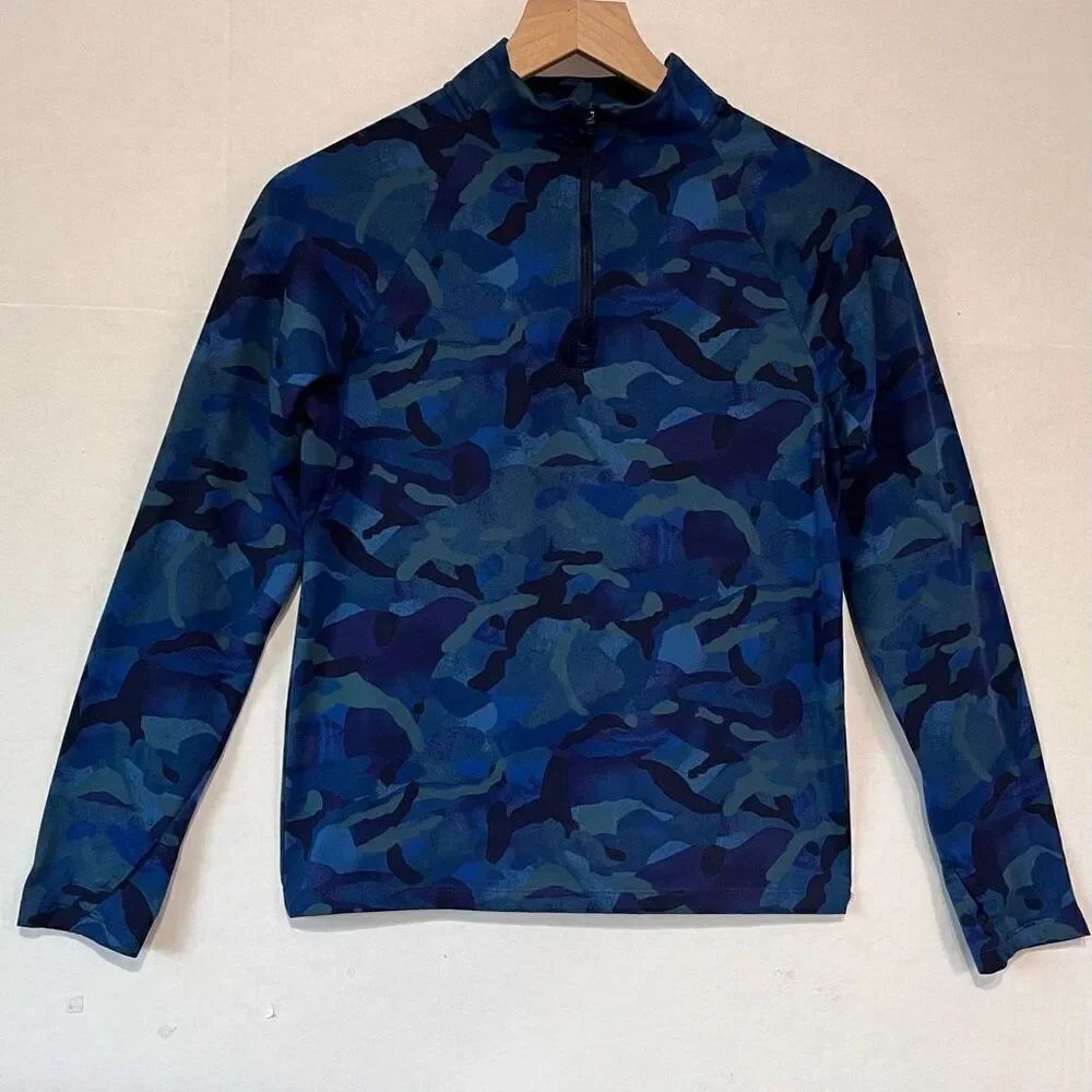 All In Motion Long Sleeve Blue Camo Top Boys Size L (10/12)